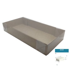 Caixa Kraft com PVC CH-01 retangular 18X9X3 – unidade – CAC