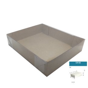Caixa Kraft com PVC CH-02 retangular 14X11,5X3 – unidade – CAC