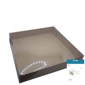 Caixa Kraft com PVC CH-04 quadrada 17,5X17,5X3 – unidade – CAC