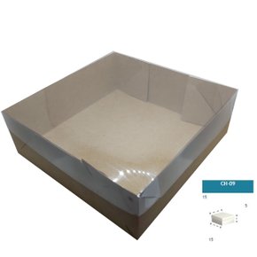 Caixa Kraft com PVC CH-09 quadrada 15X15X5 – unidade – CAC