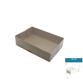 Caixa Kraft com PVC CH-10 retangular 12X8X3 – unidade – CAC