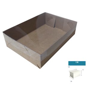Caixa Kraft com PVC ref.13B retangular 20X14X5 – unidade – CAC
