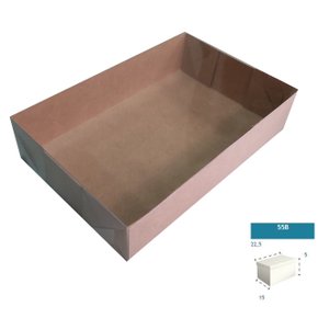 Caixa Kraft com PVC ref.55B retangular 22,5X15X5 – unidade – CAC
