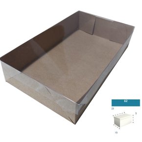 Caixa Kraft com PVC ref.62 retangular 25X15X5 – unidade – CAC