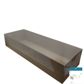 Caixa Kraft com PVC ref.69 retangular 23,5X8,5X4,5 – unidade – CAC