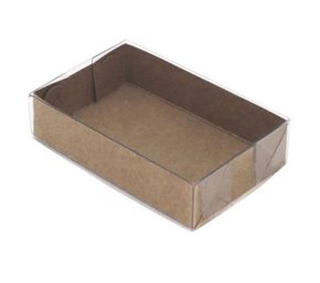 Caixa Kraft com Tampa Transparente de Acetato CH-13 15,5x8x3