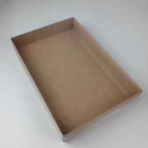 Caixa Kraft para camisa com visor (G) – unidade – CTBOX