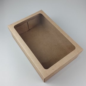 Caixa Kraft para sapato com visor (M) – unidade – CTBOX