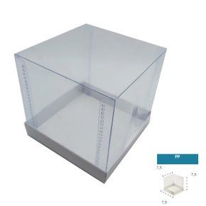 Caixa Mini bolo PP sem aba 7,5x7,5x7,5 – 10 unid – CAC