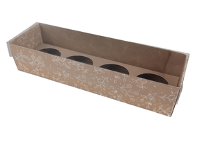 Caixa p/ 4 doces -Flores Delicadas– Unidade