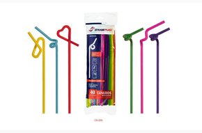 Canudo Artístico Flexível com 40 un. - Strawplast