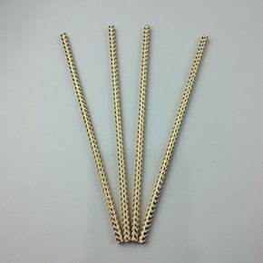 Canudo descartável de papel – Chevron Ouro - 6mm – Make+