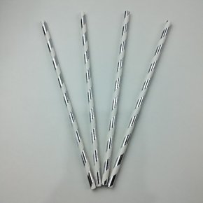 Canudo descartável de papel – Listra Prata Metal - 6mm – Make+