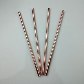 Canudo descartável de papel – Rose Gold Metálico - 6mm – Make+