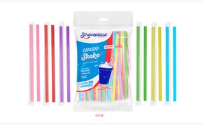 Canudo Shake Misto 8mm com 100 un. (embalado individualmente) – Strawplast