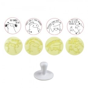 Carimbos Flork (5cm) com 4 Estampas Amarelo – BlueStar 