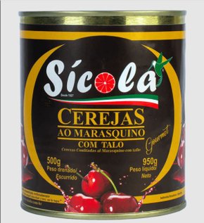 Cereja ao Marasquino com talo 950g – Sícola