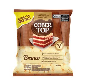 Cobertura sabor chocolate Cobertop Bel Branca em gotas – 1,01kg
