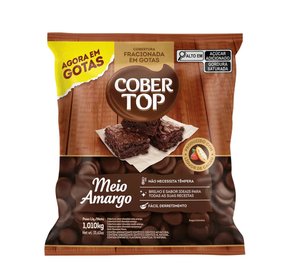 Cobertura sabor chocolate Cobertop Bel Meio Amarga em gotas – 1,01kg