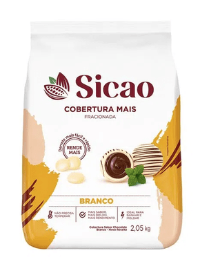 Cobertura sabor chocolate Sicao Mais Branca gotas - 1,01kg