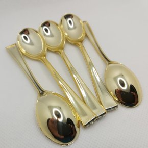 Colher Metal Mini 10cm Ouro – 20 unid – Silver Plastic 