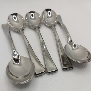 Colher Metal Mini 10cm Prata – 30 unid – Silver Plastic 