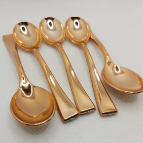 Colher Metal Mini 10cm Rosê Gold – 20 unid – Silver Plastic 