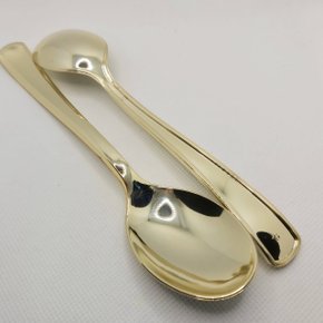 Colher Metal Refeição 17cm Ouro – 8 unid – Silver Plastic 