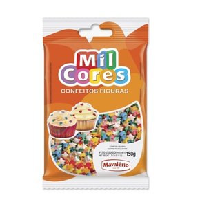 Confeito Figuras Estrela 120g Mil cores – Mavalério 