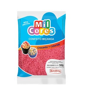 Confeito Miçanga Rosa 500g Mil cores – Mavalério 