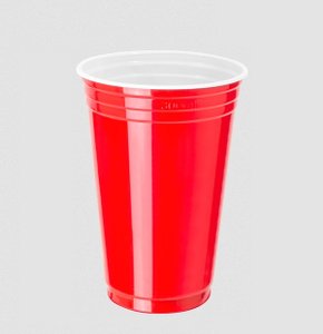 Copo Festa Estilo Americano Vermelho e Branco 300ml – CF-300 – Copobras 