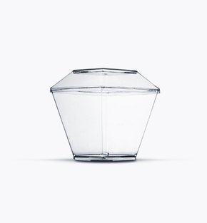 Copo PIC 151 Quadrado com Tampa 150ml transparente (Cristal) com 10 un. – Plastilânia 