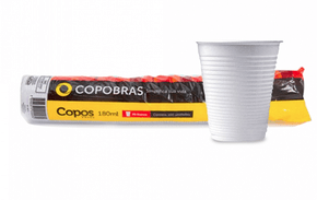 Copo Plástico Descartável 180ml com 100 - Copobras