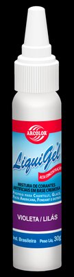 Corante Gel Liquigel 25g Hidrossolúvel Violeta Lilás Arcolor 