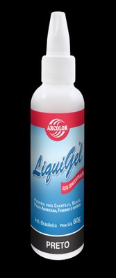 Corante Gel Liquigel 60g Hidrossolúvel Preto Arcolor 