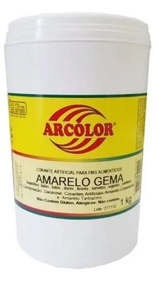 Corante Pó Amarelo Gema 1kg Hidrossolúvel Arcolor 