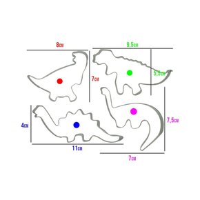 Cortador Dinossauros Inox  C/4