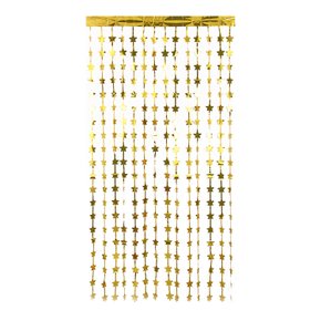 Cortina Metalizada Decorativa Festa 1x2m Estrela Dourada – Make +
