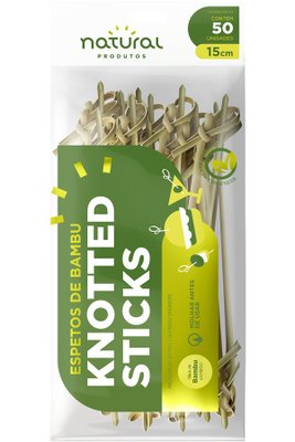 Espeto de Bambu Knotted Sticks 15cm – 50 unidades – Natural 