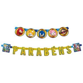 Faixa Decorativa Parabéns – Sonic – Regina Festas
