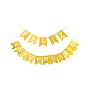 Faixa Feliz Aniversário – Dourada Glitter – Silver Festas