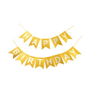 Faixa Happy Birthday – Dourada Glitter – Silver Festas