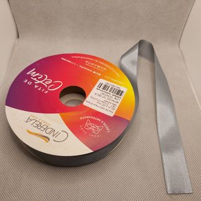 Fita Cetim Simples 22mm x 50m Cinza Chumbo – Cinderela