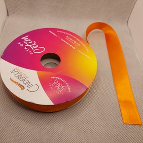 Fita Cetim Simples 22mm x 50m Laranja – Cinderela