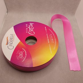Fita Cetim Simples 22mm x 50m Rosa Chiclete – Cinderela