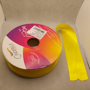 Fita Cetim Simples 38mm x 50m Amarelo Gema – Cinderela