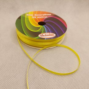 Fita Cetim Simples 4mm x 50m Amarelo Canário – Sinimbu