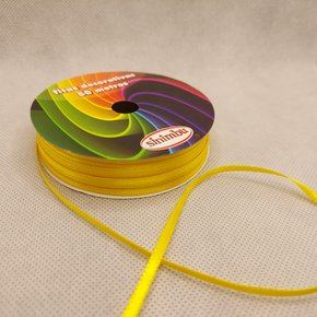 Fita Cetim Simples 4mm x 50m Amarelo Ouro – Sinimbu