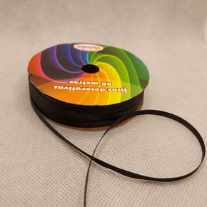 Fita Cetim Simples 4mm x 50m Preto - Sinimbu