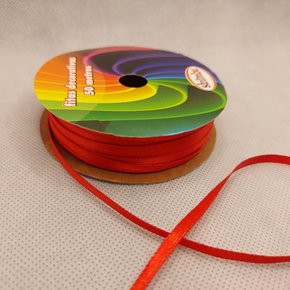 Fita Cetim Simples 4mm x 50m Vermelho – Sinimbu